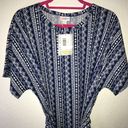 LuLaRoe  Dress Aztec Marly Dress 3X BNWT Vertical Pattern Blue White w/ Sash Photo 5