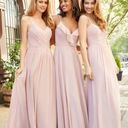 Hayley Paige Occasions  blush formal maxi with lace Photo 4