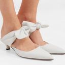 The Row  White Leather Coco Bow Kitten Heel Mules sz 40 Photo 1