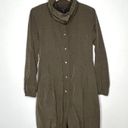 Eileen Fisher  Bubble Hem Funnel Neck Belted Trench Coat Jacket Olive Size XS Photo 4