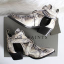 ALLSAINTS  Darcy Pointed Toe Ivory Python Snake-Print Leather Cutout Ankle Boots Photo 4