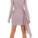 Bardot  - Stilla Drape Dress Asymmetrical Long Sleeve Dove Sz 4 Photo 2