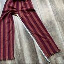 Lulus NWT  Renfroe Burgundy Striped Pants Paper Bag Wide Leg Raw Hem Belted XS Photo 8