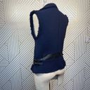 Rebecca Taylor  Tweed Motorcycle Zip Vest Navy Blue Photo 5