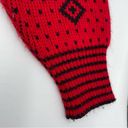 Black Diamond Vintage Sweater Women's Red  Pattern Funky Retro Petite Medium‎ Photo 6