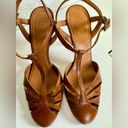 Polo  Ralph Lauren Women's Size 7.5 Vachetta Leather Closed-Toe Sandal Heel Photo 4