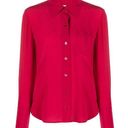 Equipment  Femme Straight Point Collar Silk Button Up Shirt in Pink Size Small Photo 0