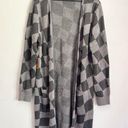 Simply Southern NEW  Plaid Open Midi Cardigan Sweater Gray Size L Photo 0