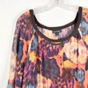 Fashion Bug  Plus Size 3X Top Abstract Boho Chiffon Semi Sheer Keyhole 1145 Photo 2