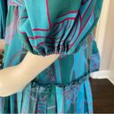 Alexis Sakura Blue Green Tropical Pleated Puff Sleeve Mini Dress sz XS $495 Photo 11