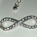 infinity Silver Tone Chain  CZ Pave 7” Bracelet Photo 1