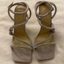 Marc Fisher NWOT  Debbie Strappy Heeled Sandals, Gray and Silver Faux Crystal Sz9 Photo 2