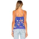 Lovers + Friends Joyce Top Feeling Blue Floral Wrap Lace Belted V-Neck Cami Tank Photo 1