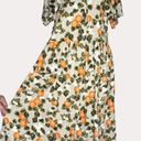 Blossom Dip Dress Organic Cotton Orange  Floral Print Pockets Gray S Photo 1