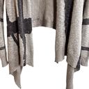 FATE. Cream and Gray Boho Long Cardigan Wrap Art Deco Wool Blend Size Med Photo 3