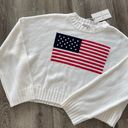moon&madison American flag iconic crewneck pullover knit sweater small cream NEW NWT Photo 1