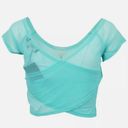 Iron fist NEW!  “MERMAID FOR LIFE” Mesh Crop Top Aqua Seashells Size Large Photo 4