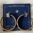 Belk Gold Plated Hoop Earrings Photo 2