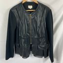 Chico's  Faux Leather Peplum Jacket Black Size XL Photo 2