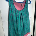 Lovemarks  tank top blouse shirt size Large Green Pink Birds semi-sheer Photo 1