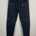 Polo  Ralph Lauren Zipper Moto Ankle Jeans Charcoal Black Size 27 Photo 2