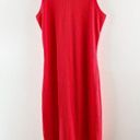 Gap  Sleeveless Crewneck Straight Cut Fitted Ribbed Tank Midi Dress Red XS Photo 8