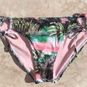 The Bikini Lab Pink and Green Tropical Print  Strappy Swim Bottoms Photo 3