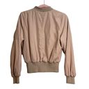 Bishop and Young  Blush Pink Satin Bomber Jacket Photo 1