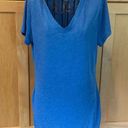 Athletic Works  blue v neck short sleeve ruched sides T-shirt Top size Medium Photo 0