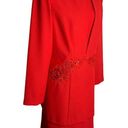 One Piece Vintage 90s Studio I  Suit Dress 10 Red Sequin Long Sleeve Button Lined Photo 3