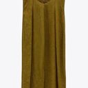 ZARA Wrinkle Look Olive Maxi Dress Backless with Slit Photo 2