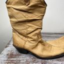 Zodiac Vintage  tan leather slouch western cowboy cowgirl boots 6.5 made in USA Photo 9