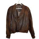 Vintage 80s Pelle Soft Leather Bomber Jacket in Brown Oversized Size Small Photo 10