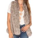 Cupcakes & Cashmere neutral faux fur vest women’s size small Brown Photo 0