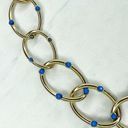 Coldwater Creek  Gold Tone Blue Studded Chain Link Necklace Photo 11