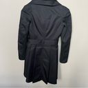 BCBGMAXAZRIA  Sophia Funnel-Neck Pleated Jacket Black Size XS Trench Coat Photo 7