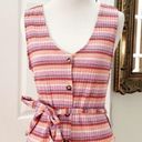 The Vanity Room  Ribbed Striped Front Button Romper Size M Photo 5