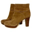 Nine West high heel ankle boots, light brown suede, zipper closure, Sz 6 1/2 Photo 0