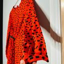 Hunter Bell  Orange Black Animal Print Lawton Polka Dot Ruched Dress Size 0 Photo 8