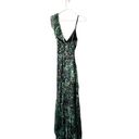 Alice + Olivia 🆕  Emerald Green Shanel Animal Print Maxi Dress Sz 4 Photo 2