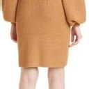 STAUD NEW  Women's Small Marylebone Long Sleeve Sweater Mini Dress Camel Brown Photo 1