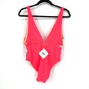 Fabletics  Size Medium Maro Maillot One Piece Swim Suit Neon Pink Contrast Photo 2