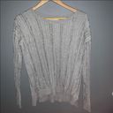 Harper  lane gray distressed fringe sweater Photo 4