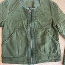 BLANK NYC  Womens S Cropped Quilted Green Full Zip Collarless Jacket  Classic Photo 8