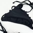 Relleciga  Bikini Womens Small Black Ruffle Triangle Swim Suit Strappy Tie Solid Photo 2