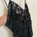 Lane Bryant  Intimates black velvet lace floral ruffle Teddy bodysuit lingerie 4X Photo 2