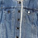 Haute Monde  Women's Denim Jacket, Faux Fur Hood Open Front Button Closure S NWOT Photo 1