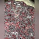 St. John  Knits Russian Red Multi Paisley Print Blouse Photo 2