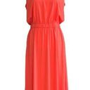 Joan Rivers  Maxi Dress Petite Coral Orange Sleeveless V-Neck Jersey Size SP Photo 0