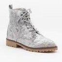 Qupid Gray Velvet Lace Up Ankle Boots Photo 0